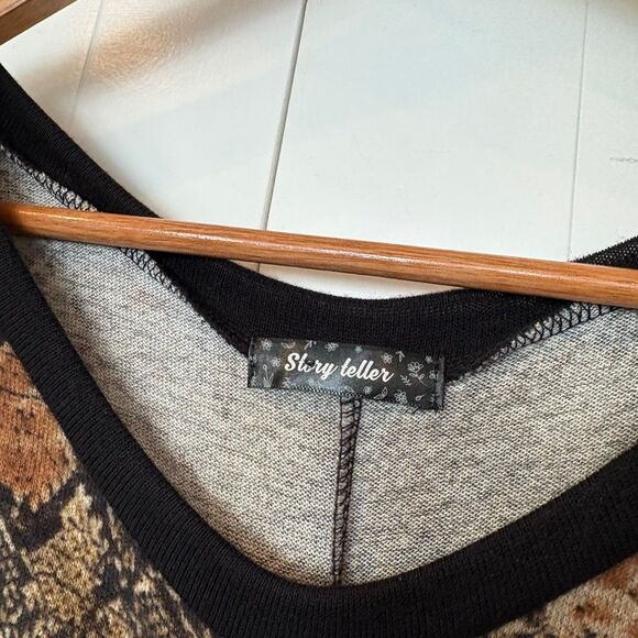 Story Tell Snakeskin‎ Print Elbow Patch Long Sleeve Size 2X - Picture 5 of 6